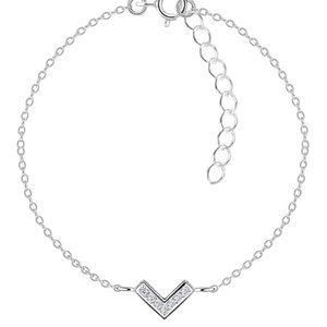 Silver Chevron Bracelet, S925